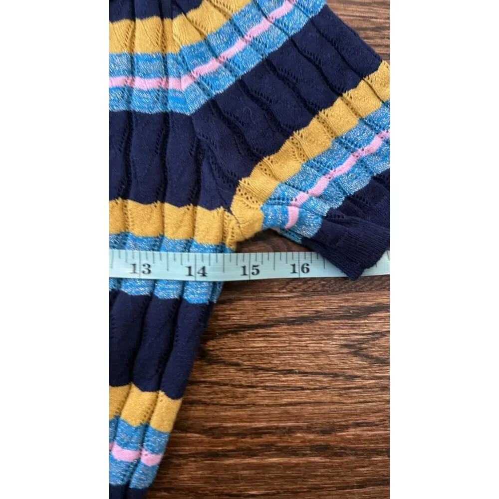 Heartloom Dress Blue Stripe Zigzag Knit Maxi Womens Boho Hippie Size Small - Picture 6 of 10